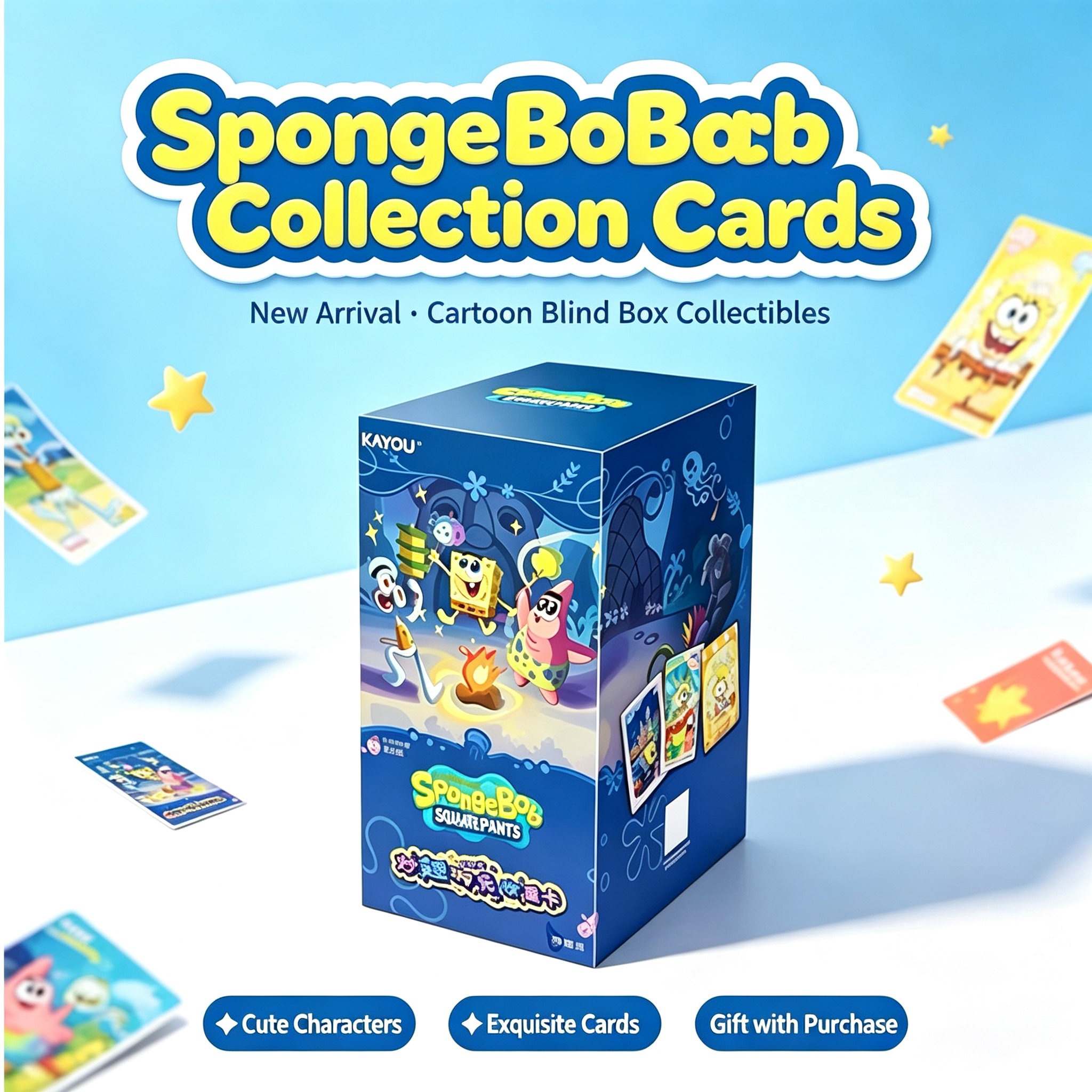 8.17 KaYou Studio SpongeBob SquarePants <Miao Qu Shi Guang W03>Collectible Trading Cards